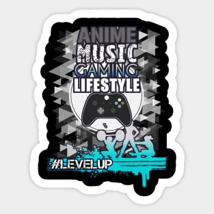 Anime Gamer Quote Design Sticker